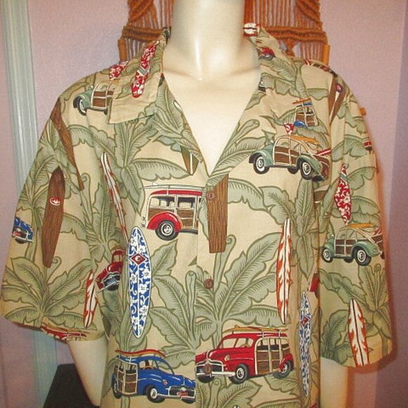 Vtg Pacific Legend Hawaiian Camp Shirt Mens 4XL Button Up Woody Surf Board USA - Picture 2 of 10
